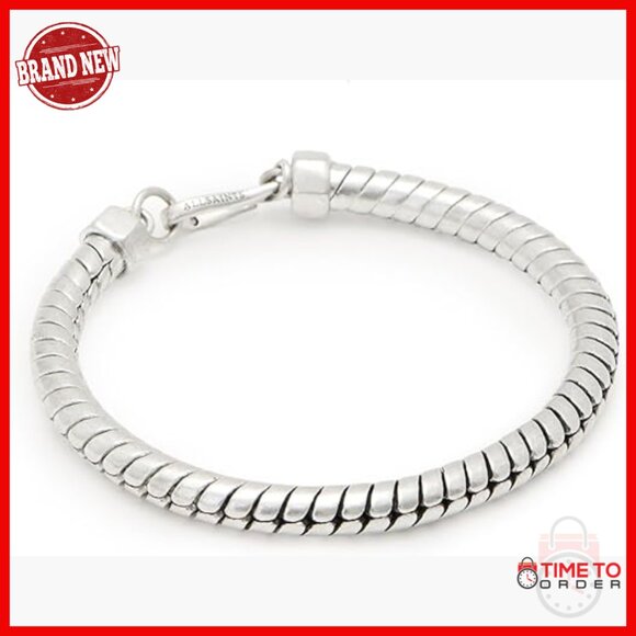 Sturdy Brass Snake Chain Link Bracelet with Hook Closure 7.75